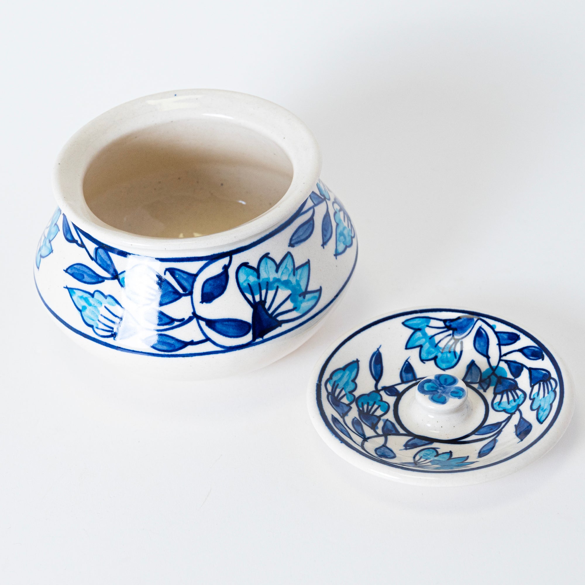 2 Portion Green Floral Handi