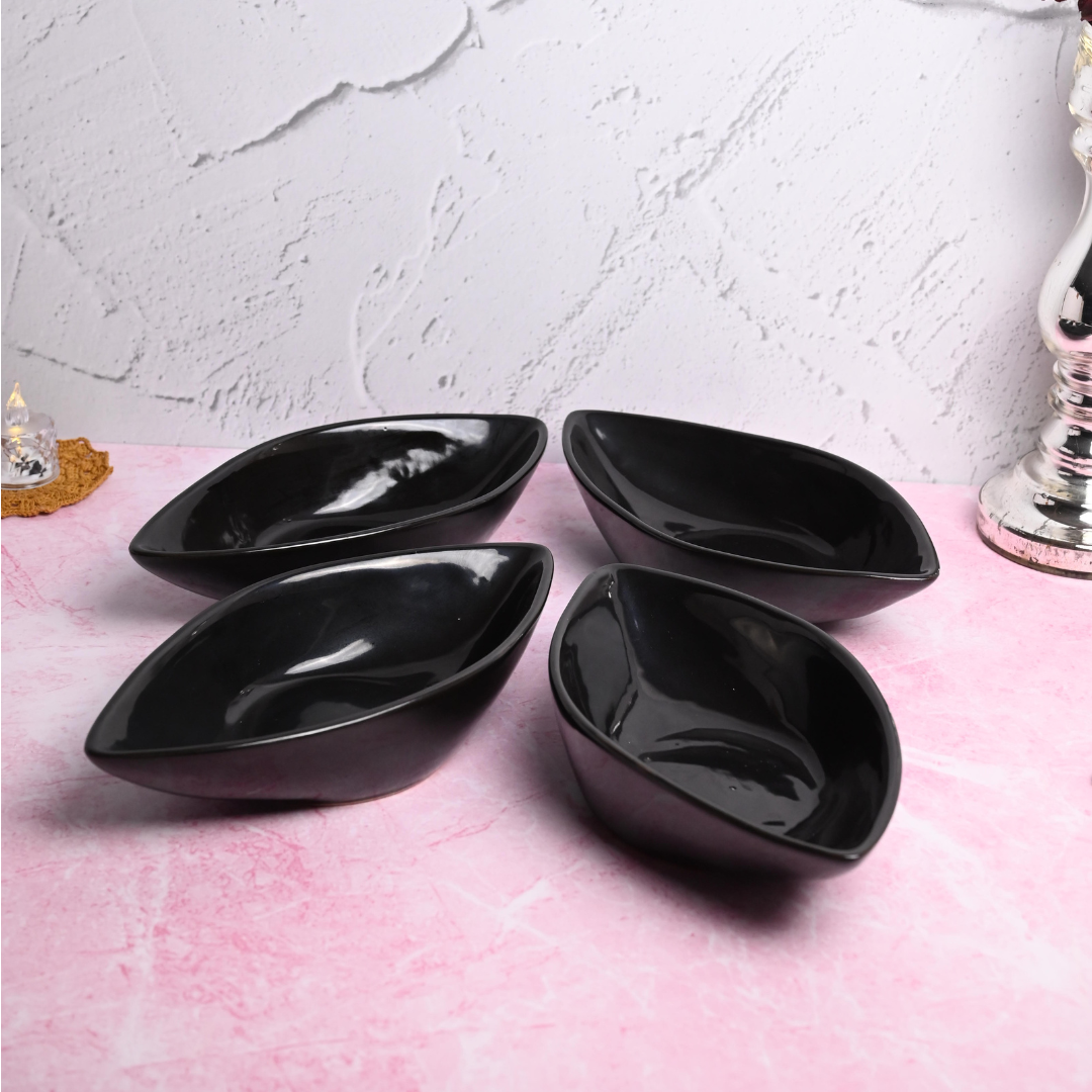 Obsidian Curve Bowl (Set of 4)