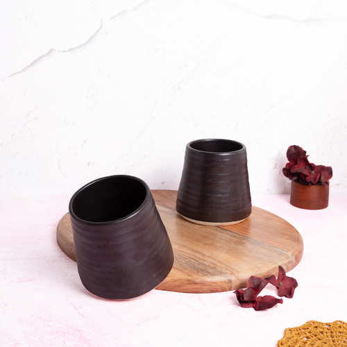 Noir Ripple Vase (Set of 2)