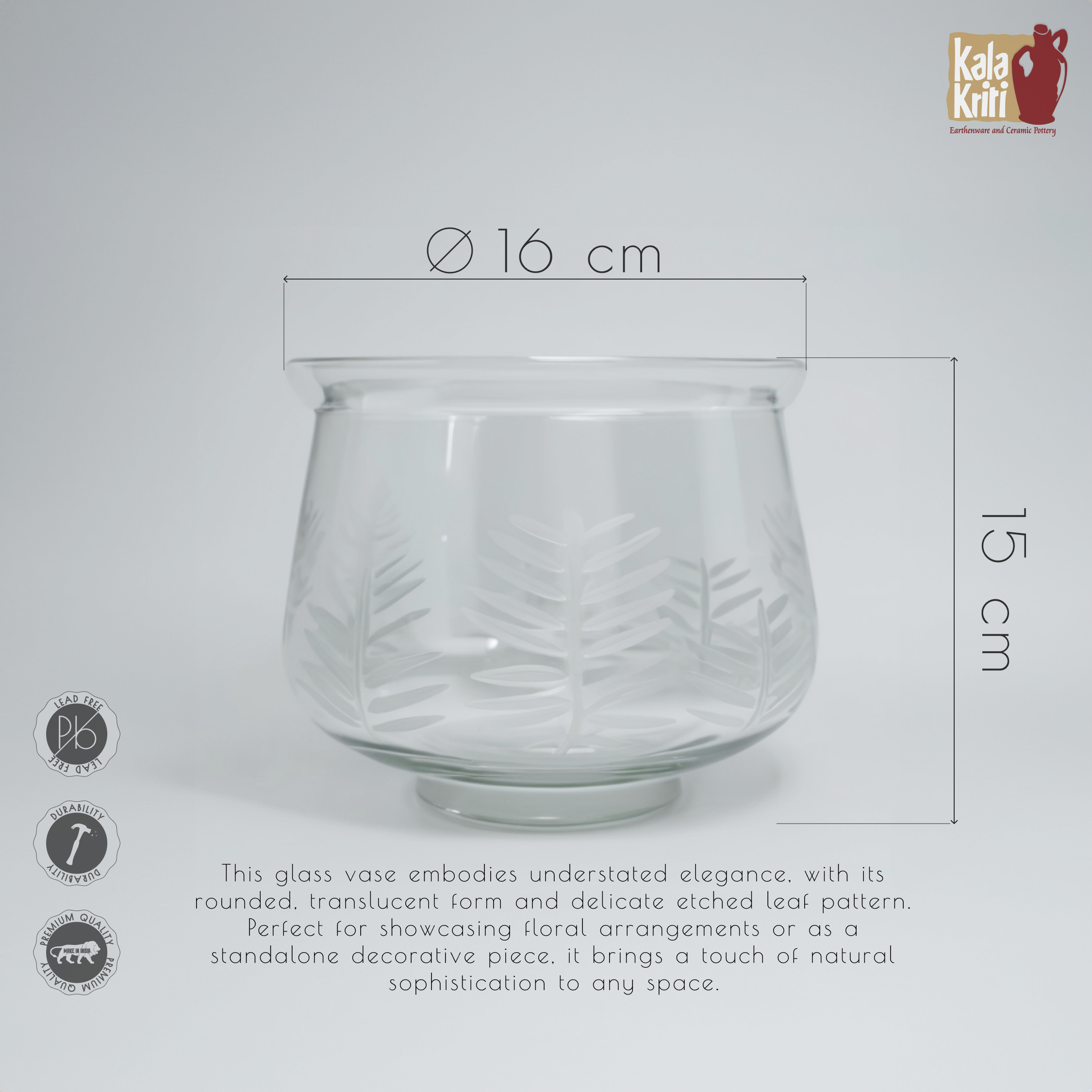 Textured Clear Bell Vase