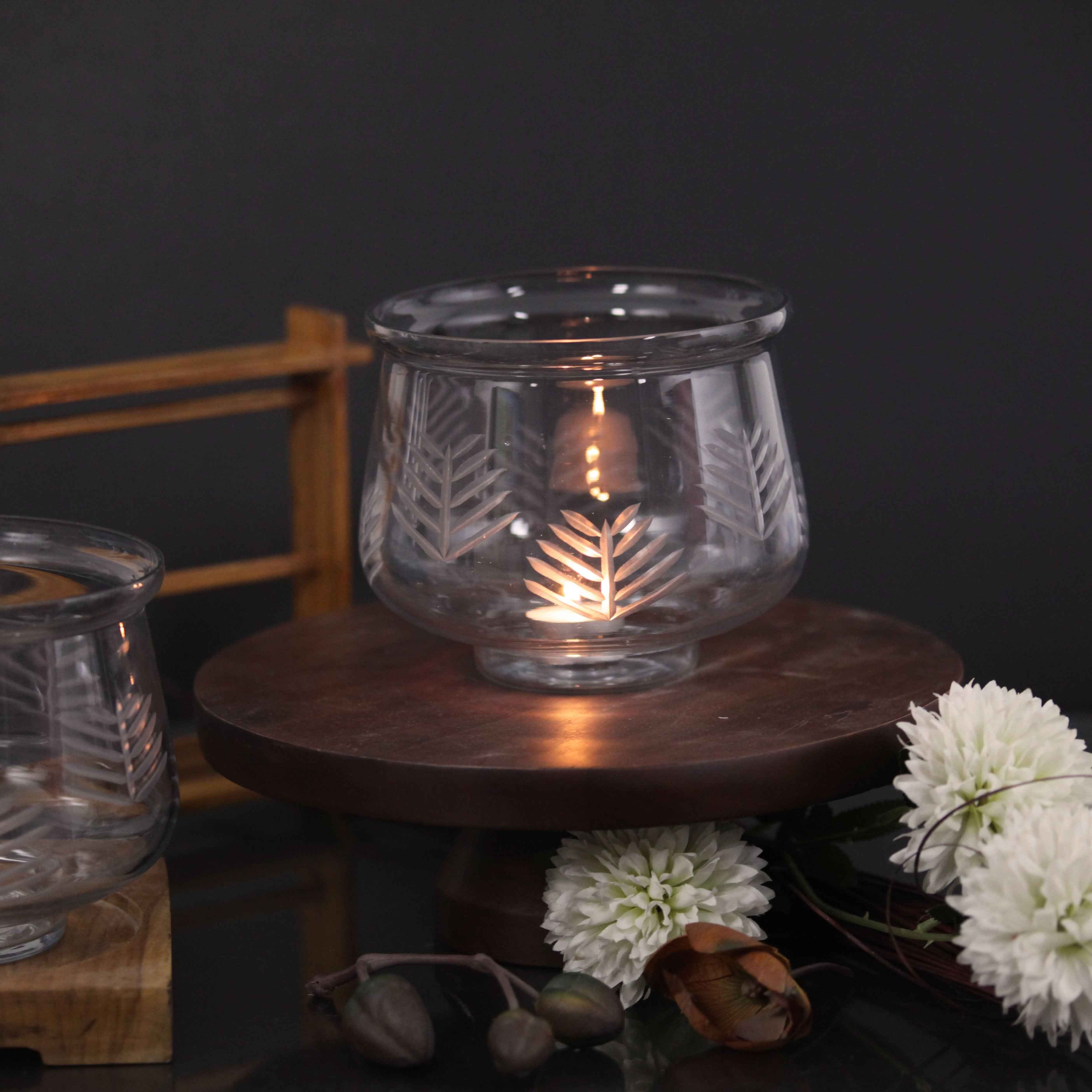 Textured Clear Bell Vase