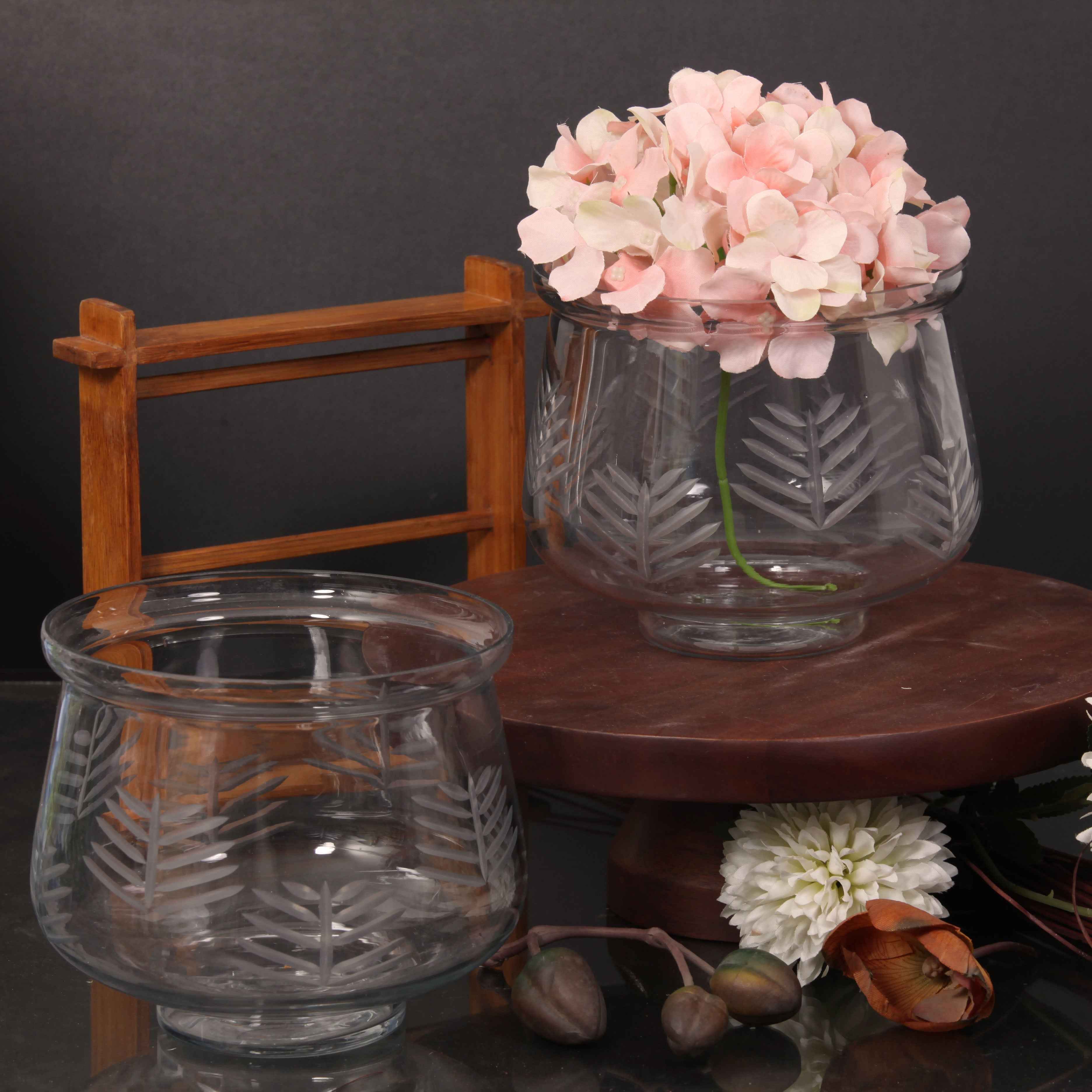 Textured Clear Bell Vase