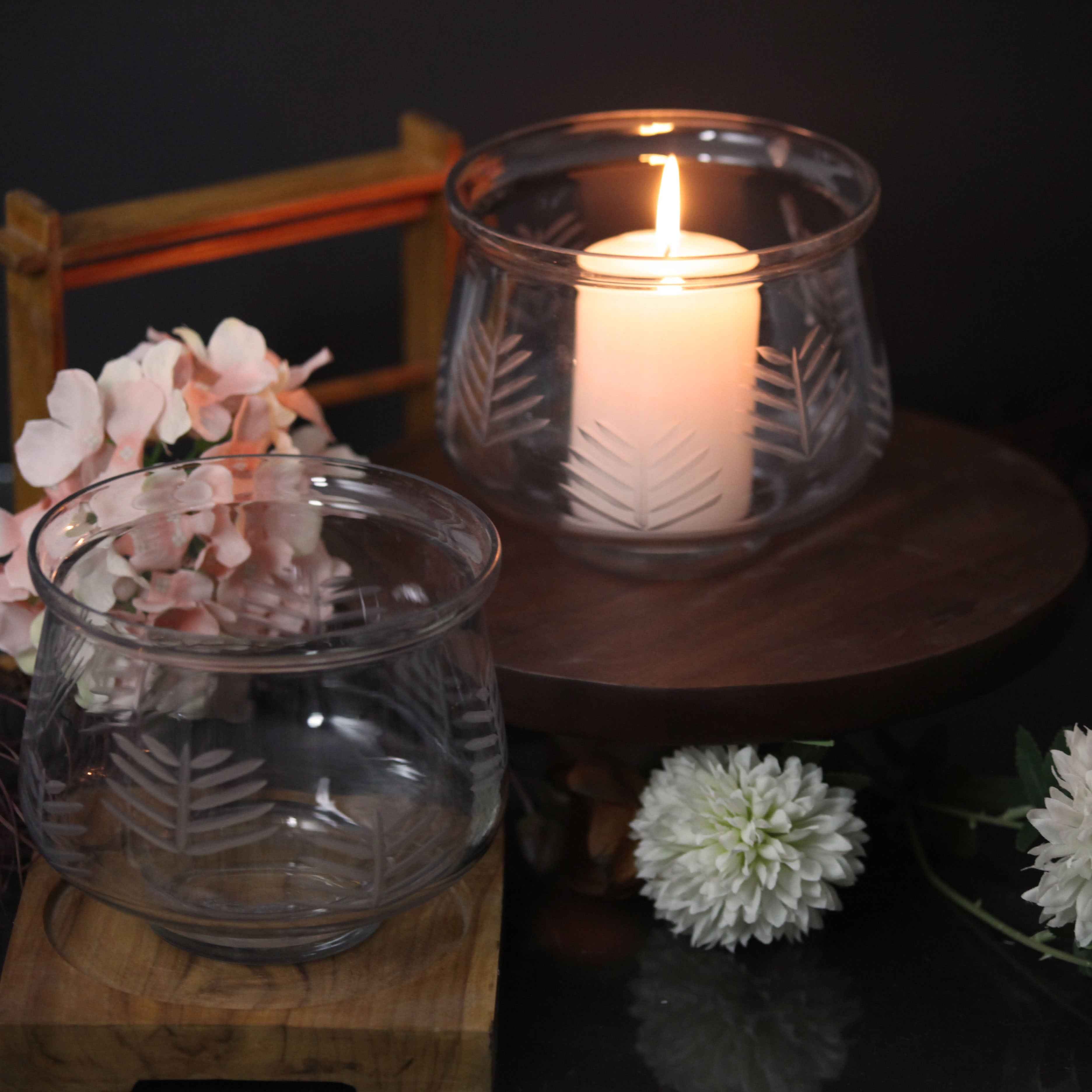 Textured Clear Bell Vase