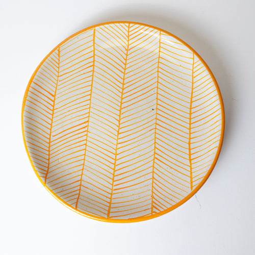 YELLOW SWIRL PLATE - Kalakriti