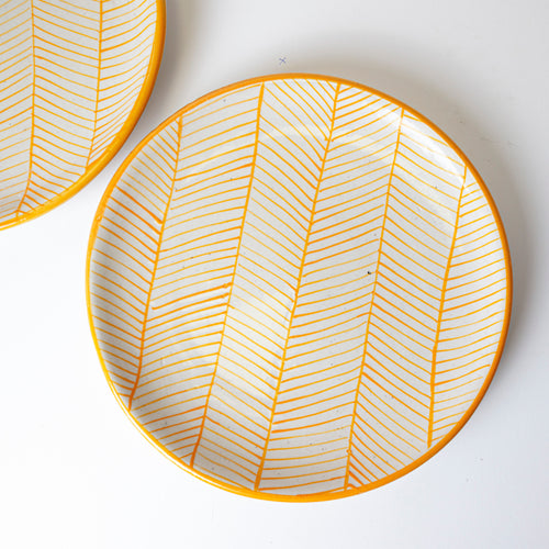 YELLOW SWIRL PLATE - Kalakriti