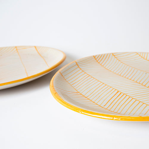 YELLOW SWIRL PLATE - Kalakriti