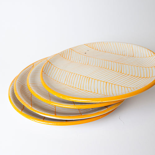 YELLOW SWIRL PLATE - Kalakriti