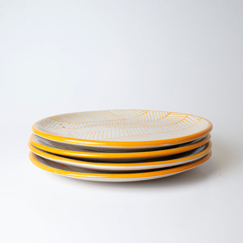 YELLOW SWIRL PLATE - Kalakriti