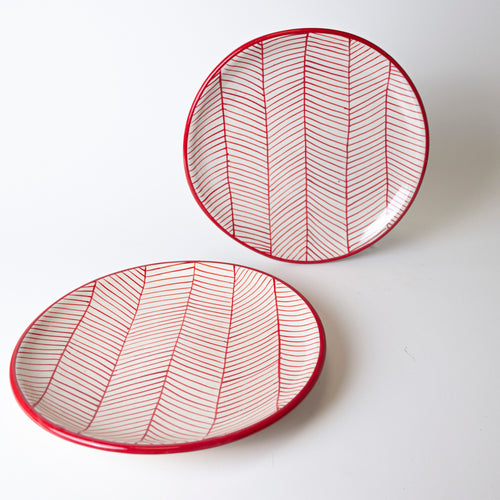 CRIMSON LACE PLATE - Kalakriti