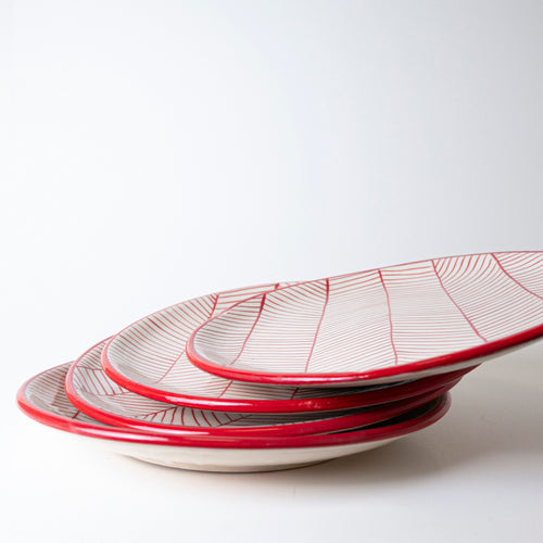 CRIMSON LACE PLATE - Kalakriti