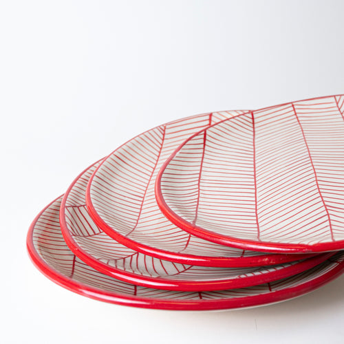 CRIMSON LACE PLATE - Kalakriti