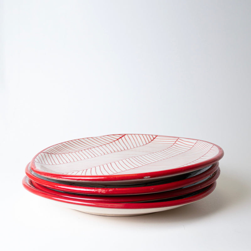 CRIMSON LACE PLATE - Kalakriti