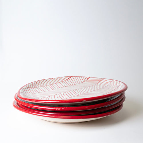 CRIMSON LACE PLATE - Kalakriti