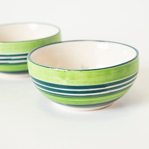 GREEN STRIPE BOWL - Kalakriti