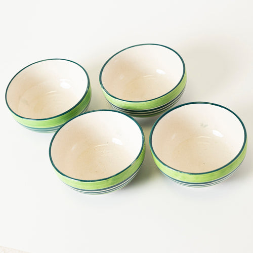 GREEN STRIPE BOWL - Kalakriti