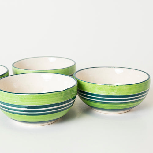 GREEN STRIPE BOWL - Kalakriti