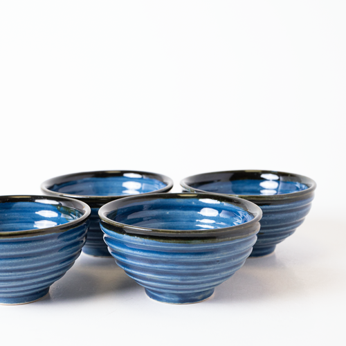 COBALT LINEAR BOWL - Kalakriti
