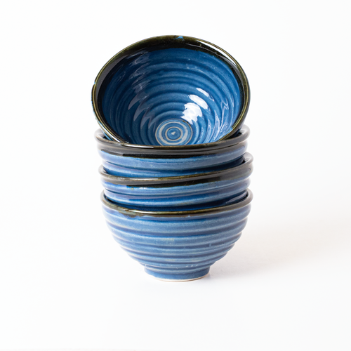 COBALT LINEAR BOWL - Kalakriti