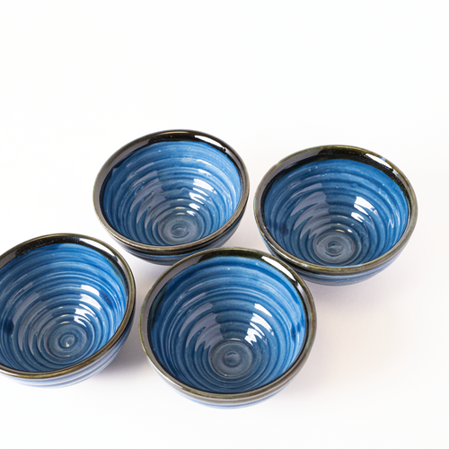 COBALT LINEAR BOWL - Kalakriti