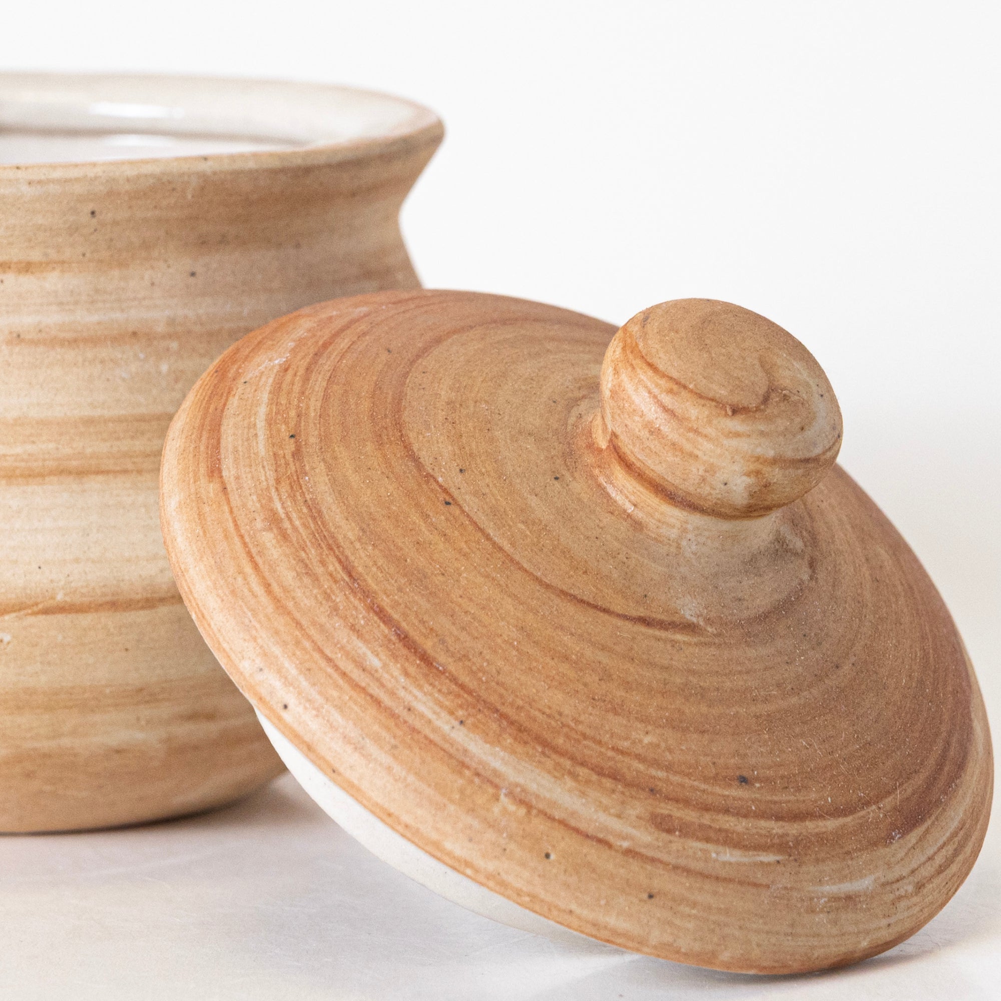 Cream & Brown Floral Handi