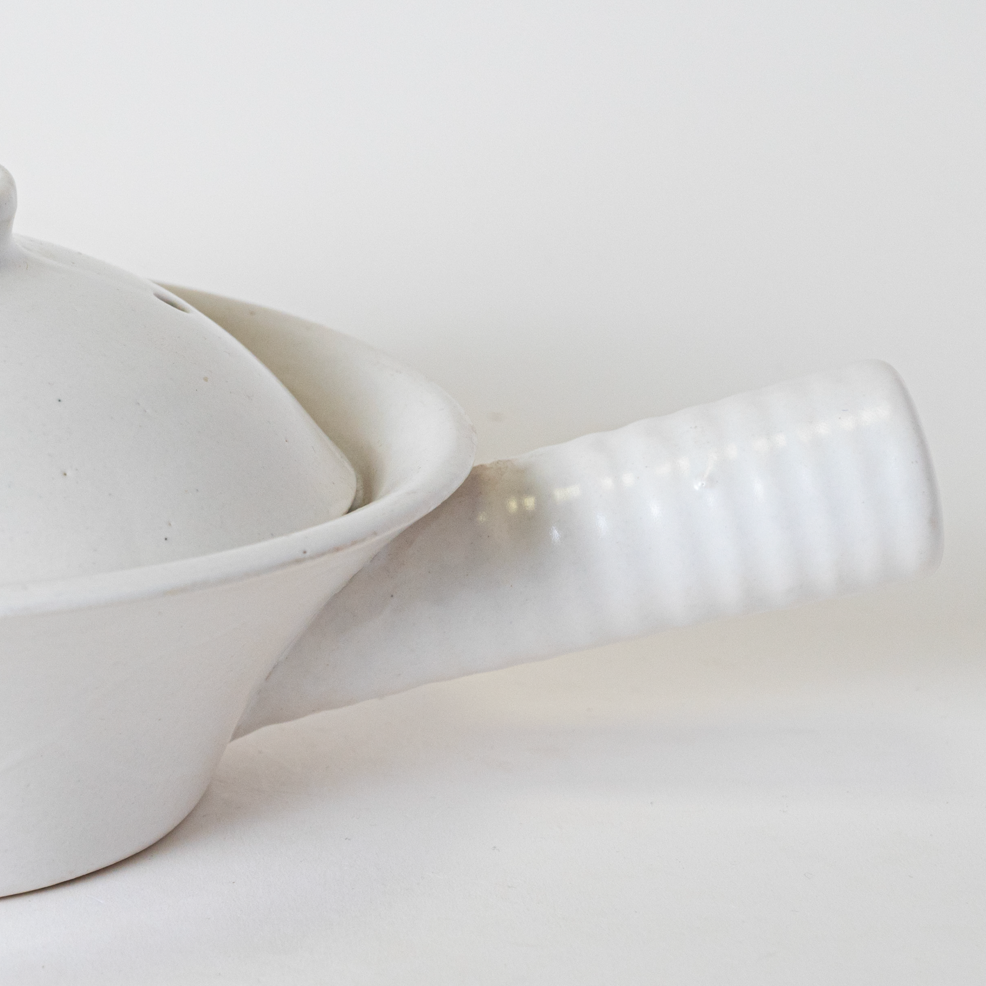 White Ceramic Fondue Pot