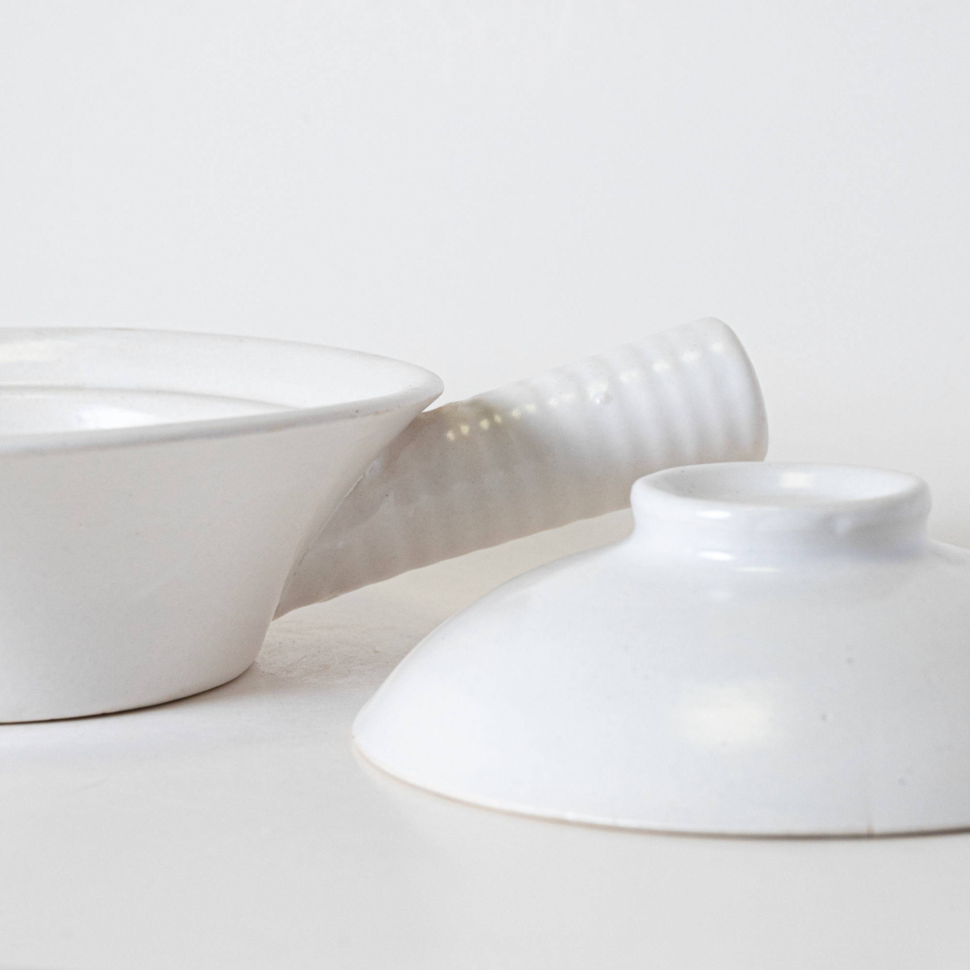 White Ceramic Fondue Pot