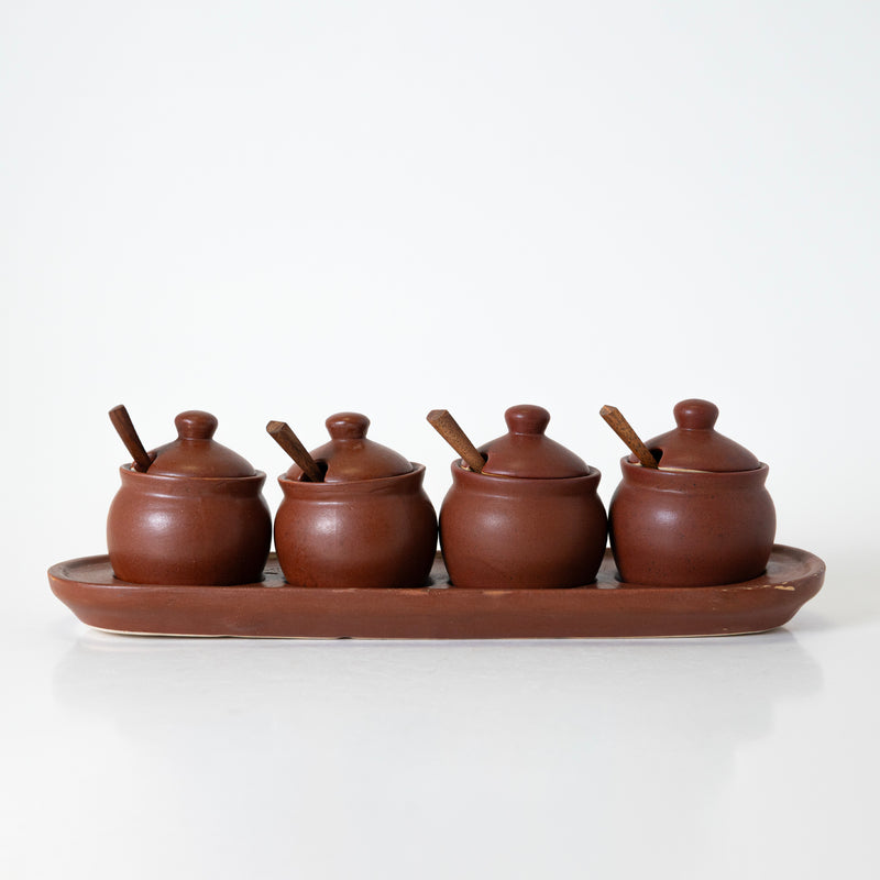 RUSTIC LID JAR TRAY - Kalakriti