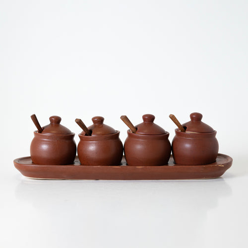 RUSTIC LID JAR TRAY - Kalakriti