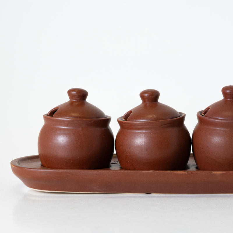 RUSTIC LID JAR TRAY - Kalakriti