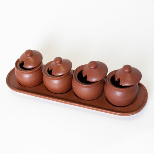 RUSTIC LID JAR TRAY - Kalakriti