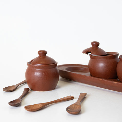 RUSTIC LID JAR TRAY - Kalakriti