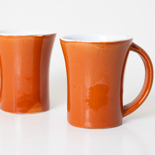 CURVED ORANGE MUG - Kalakriti