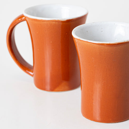CURVED ORANGE MUG - Kalakriti